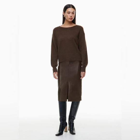 Aritzia Babaton Luxe Brown Cashmere Session Sweater. Size Small. - Picture 3 of 16